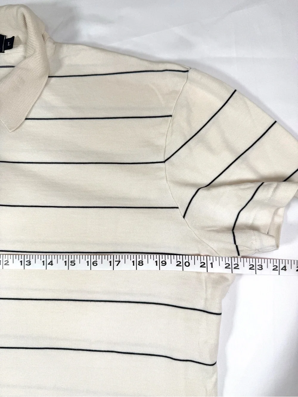 VINTAGE POLO RALPH LAUREN Mens Silk Cotton Polo Shirt L 90s Striped Preppy
